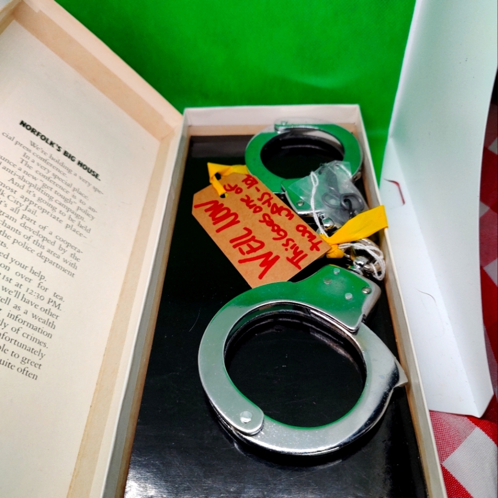Extremely Rare try and find this oddity!!! Handcuffs as a party invite box